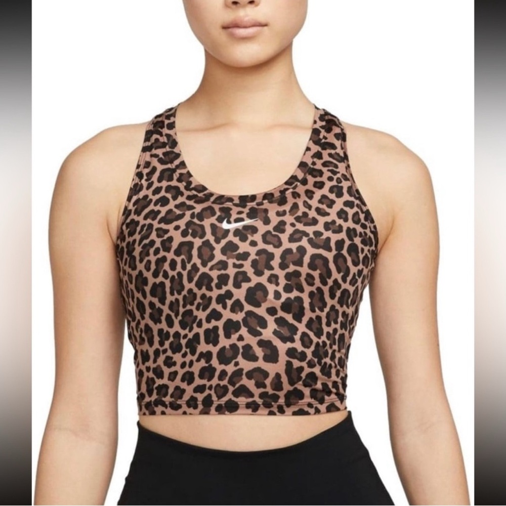 Nike Brown and Black Fitted Crop Tank Top